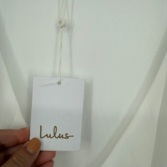 Lulus My‎ Whole Heart White Long Sleeve Wrap Dress Size XL - Picture 10 of 14